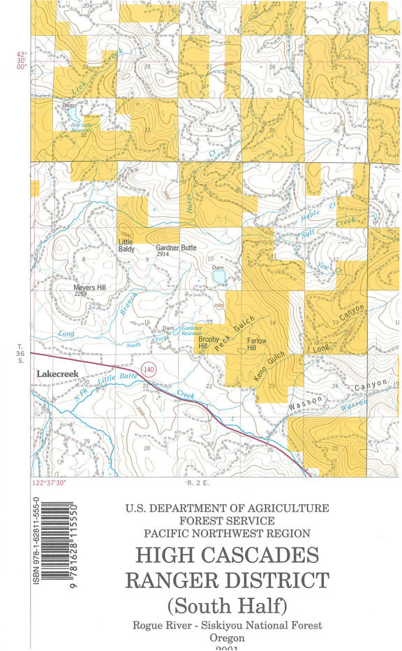 High Cascades District Map: South Half
