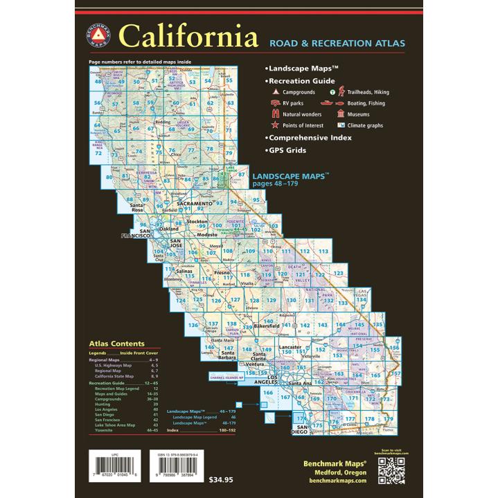 California Road and Recreation Atlas by Benchmark Maps