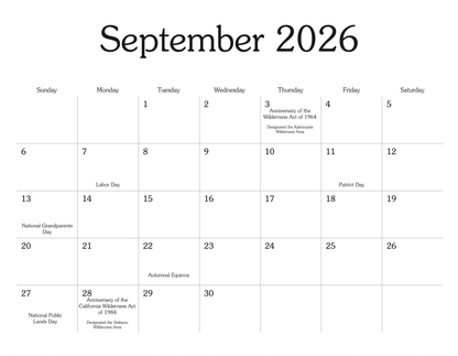 2026 Calendar